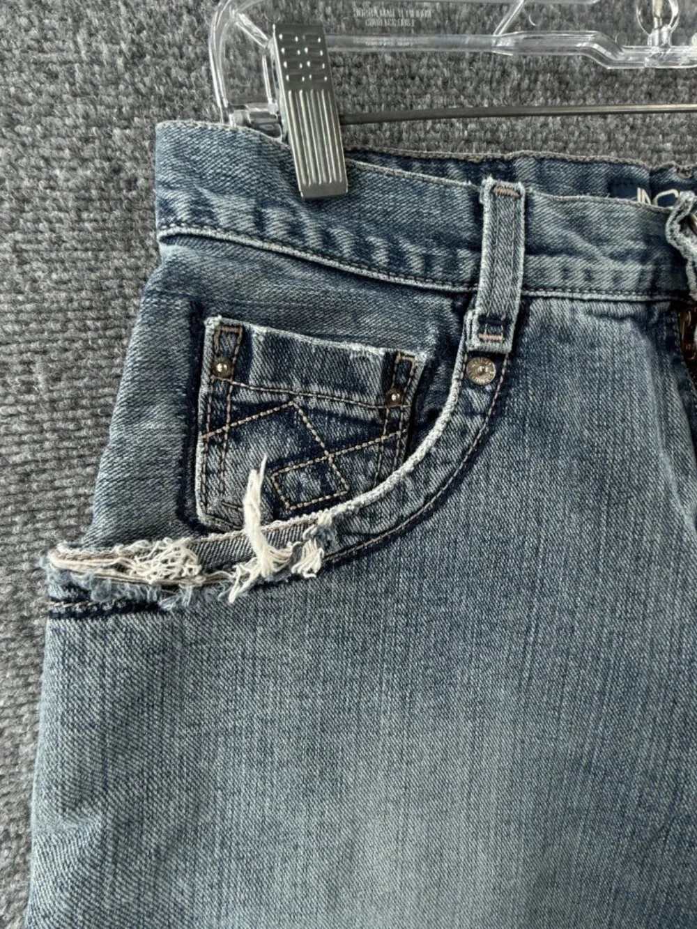 JNCO Carson Jeans Shorts Denim Jorts Blue Zip Fly 31 Men Urban Y2K ACTL 30X12